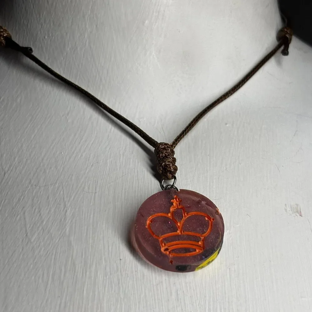 Vortex Violet King - Handmade Resin Chess Necklace - Picture 4 of 5
